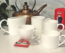 William Edwards COUPE WHITE Bone China Mugs Teacups Milk Jug Mixed Lot ~5 Pieces picture