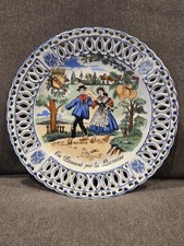 NEM Decor France Porcelain Wall Plate En Passant par la Lorraine Pierced Border  picture