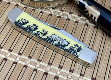 Case XX USA Smooth Yellow ELK Wildlife Stainless Trapper Pocket Knife picture