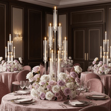 10-Arm Wedding Table Centerpiece | 37 Inch Clear Candelabra picture
