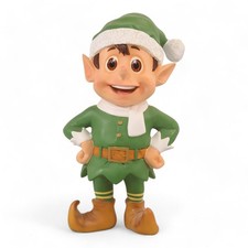 Standing Santa Elf Statue 3FT Large Christmas Decor Indoor Outdoor Green Elf picture