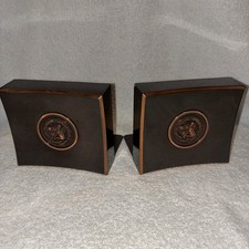 Vintage Purdue University Metal Bookends MCM Mid Century Bronze Copper Seal picture
