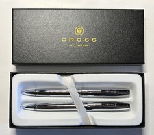 Cross Coventry Ballpoint Pen & 0.7mm Pencil Chrome Set New In Box AT0661-7 picture