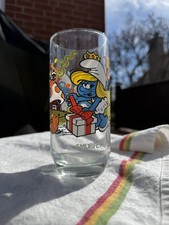 Smurf SMURFETTE Tumbler Drinking Glass 1983 Wallace Berrie & Co. Peyo Vintage picture