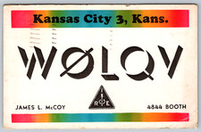 ** c1960s Kansas City Radio QSL Card Chrome Postcard picture