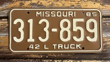 1985 Missouri TRUCK License Plate 313-859 picture