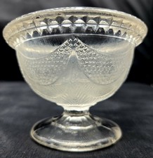 c.1870's Master Open Salt Dish EAPG Central Glass Co. No. 189 aka Curtains ATQ picture
