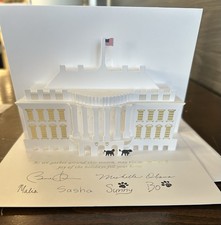 OBAMA 2013 WHITE HOUSE CHRISTMAS CARD SIGNED BARACK & MICHELLE + ARTIST DEMOCRAT picture