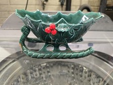 Vintage Lefton Holly Berry Sleigh Christmas sled picture
