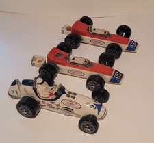 Lot Of 3 1970 1971 Vintage Ezra Brooks Race Car Whiskey Decanters Empty No 10 21 picture