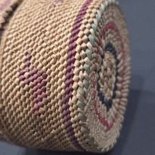 Vintage Makah Basket Native American Handwoven Cedar Root Lidded Box 3