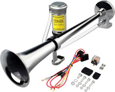 12V 150DB Car Air Horns 18 Inches Chrome Zinc Single Trumpet Truck Air Horn picture