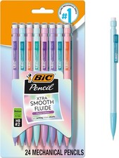 BIC Xtra-Smooth Mechanical Pencils Set 0.7mm No. 2 Lead 24-Pack Pastel Barrels picture
