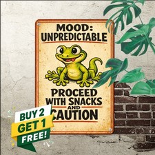 Sarcastic Gecko Unpredictable Mood Poster Retro Lizard Metal Sign picture