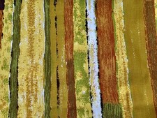 Eames 1960’s Earth tone Retro Mid Century Stripe Barkcloth Era Vintage Fabric picture