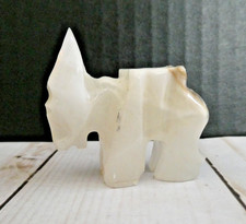 Vintage Hand Carved White Marbled Onyx Quartz Stone Horse Donkey Figurine 3