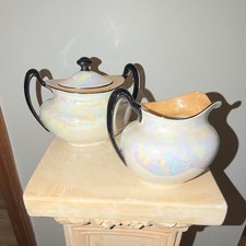 CzechoSlovakia Phoenix China Lusterware, Luster Sugar Bowl / Creamer  picture