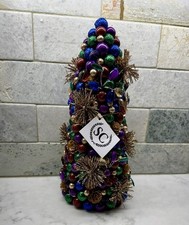 Bright Multicolor Rhinestone Jeweled Salzburg Creations Cone Topiary Tree 12” picture