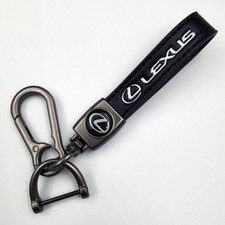 Lexus Car Logo Key Chain Keychain Ring Chrome Metal Leather Keyring picture
