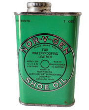 Vintage NOR-V-GEN Shoe Oil Can NORWEGIAN LEATHER WATERPROOFING CO Mankato MN picture