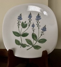 Rorstrand Sweden Blue Flowers 7.5” Hanging Square Collector Plate picture