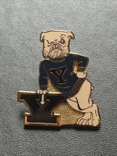 Vintage Yale University Gold Tone Bulldog Lapel Pin Retired Design Peter David picture