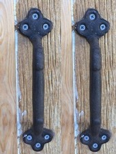 Two (2) Cast Iron Large Gate Pull Handle Rustic 9