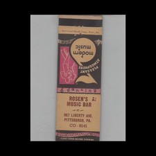 Matchbook Cover Rosen's Music Bar Pittsburgh PA picture