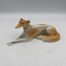 Vtg Royal Dux Borzoi Russian Wolfhound Greyhound Dog Figurine Laying EUC picture