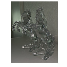 Set of 2 Cristal D Arques Rearing Crystal Horses picture