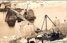 RPPC, Construction  BUILDING OF A BRIDGE  ca1910'S-1920's Real Photo Postcard picture