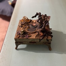 Sweet Romance Vintage Trinket Box USA  3”x 3.5” picture
