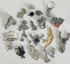 22 VTG Miniature Metal Figurines Screenlife Spoontiques Various Pendants Charms  picture