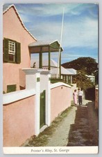 1954 Printer's Alley St. George Bermuda Photo Postcard Mailed picture