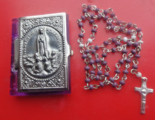 Miniature Rosary Beads + Fatima rosary Box Vintage c1940 1950s Germany US Zone picture