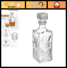 Elegant 33.75oz Diamond Whiskey Decanter with Starburst Design - Ideal for Bourb picture