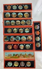 Lot #2 Antique 1890's Magic Lantern 9 Painted Slides picture