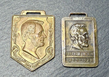 1928, 1930 PITTSBURGH PRESS LINCOLN ESSAY CONTEST METAL AWARD FOBS N702 picture