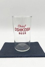 Vintage Chief Oshkosh Beer Glass Wisconsin Brewery Advertising Barware picture