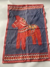 Vtg Mint Ekelund Master Weavers Sweden Tea Towel  19” X 28” Dala Horse NWOT picture