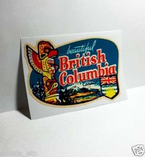 BRITISH COLUMBIA Canada Vintage Style Travel Decal, Vinyl Sticker, luggage label picture