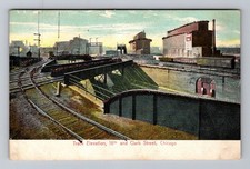 Chicago IL-Illinois, Track Elevation View, Vintage Postcard picture