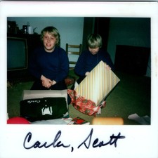 c1970s Carla Scott Children Open Christmas Presents Gifts Jacket Kodak Photo picture
