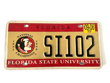 Rare 2006 FLORIDA STATE UNIVERSITY 1993- 1999 National Champions  License Plate picture