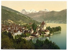 Thun Oberhofen Bernese Oberland Switzerland c1900 OLD PHOTO picture