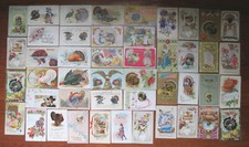 45 ANTIQUE THANKSGIVING POSTCARDS - Many Embossed & Patriotic picture