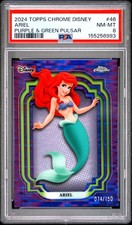 2024 Topps Chrome Disney #46 Ariel Purple & Green Pulsar PSA 8 picture