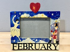 VTG Exposures FEBRUARY 4x6 Picture Frame Month of the Year Heart Ballerina w/box picture