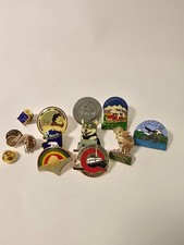 Vintage Alaska Enamel Hat Lapel Pin Lot 12 Sea-Land Kodiak Point Barrow Walrus picture