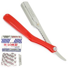 Classic Barber Straight Edge Shaving Razor Salon Shavette Folding + 100 Blades picture